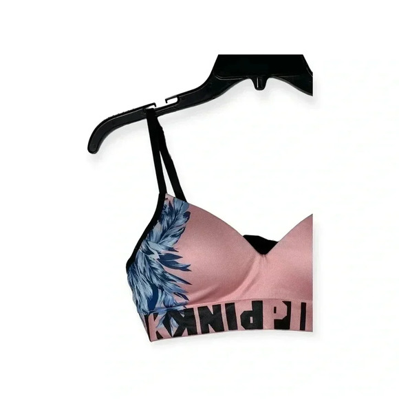 1813. PINK BY VICTORIA’S SECRET COOL & COMFY WIRELESS BRA TROPICAL PRINT SIZE SM - Picture 3 of 7